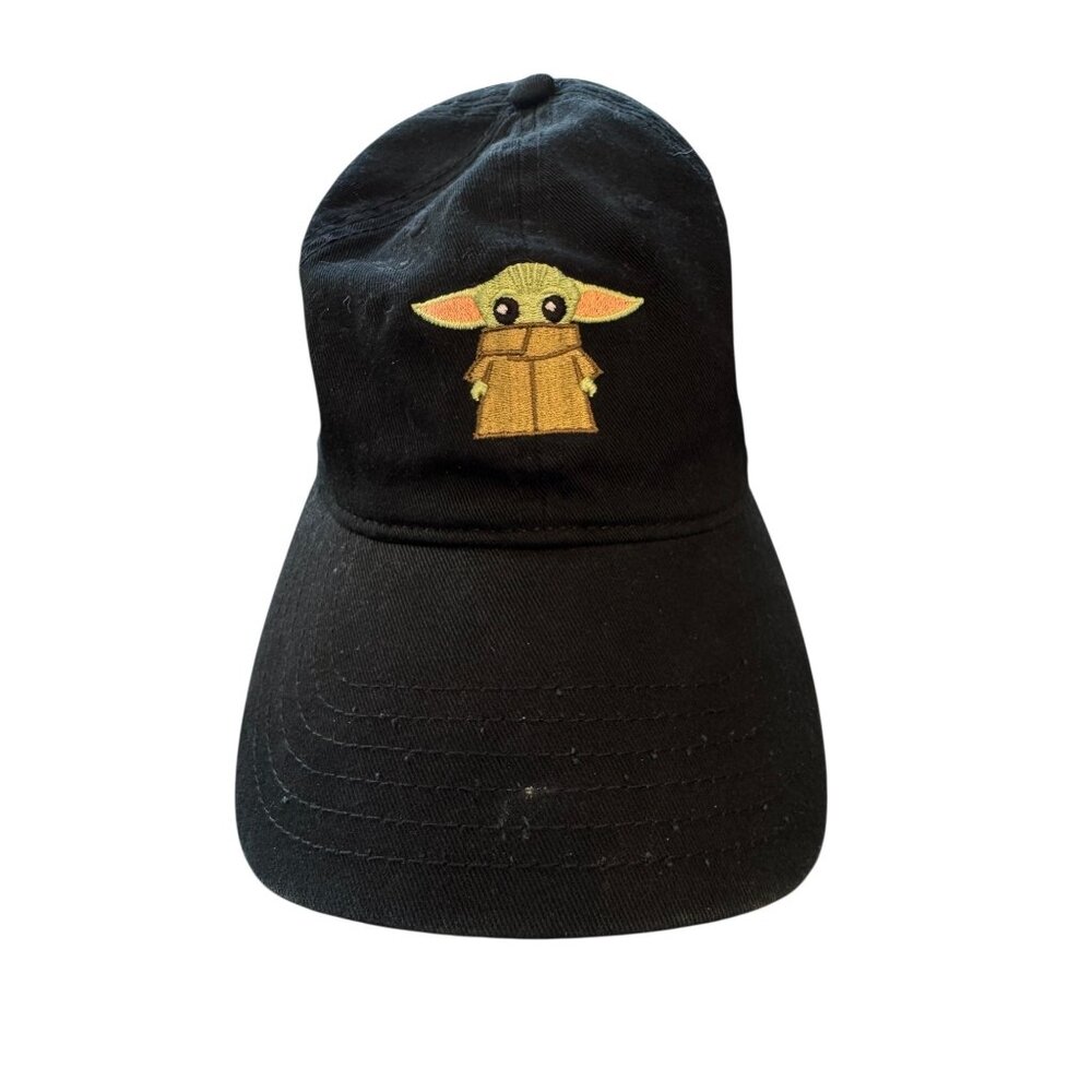 Disney Parks Star Wars Baby Yoda Embroidered Black Adjustable Cap Hat